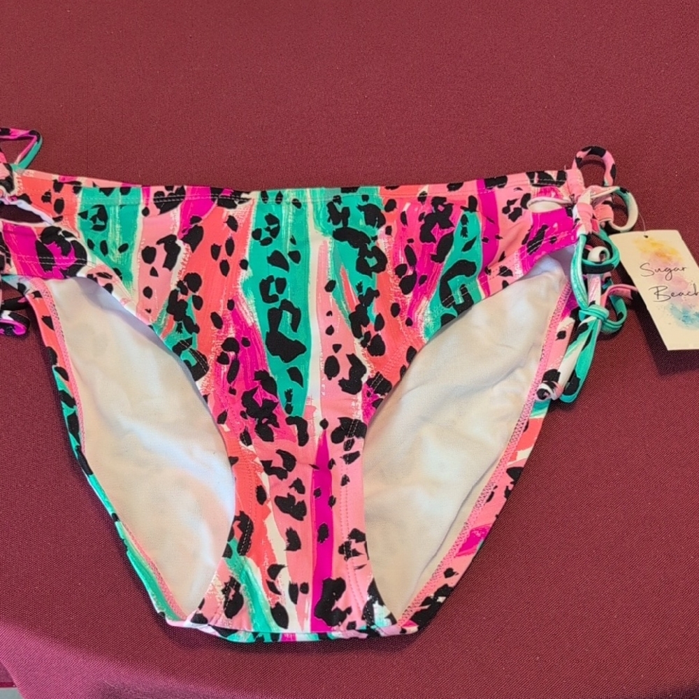 Sugar Beach Women’s Multi-Stripe Bikini Bottom - NWT